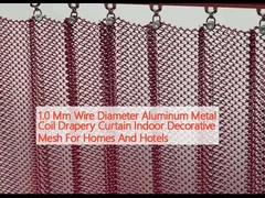 1.0 mm Wire Diameter Aluminium Metal Coil Drapery Curtain Indoor Decorative Mesh Untuk Rumah Dan Hotel