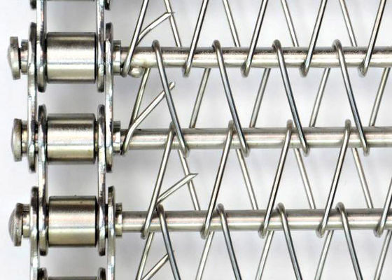 Diameter spiral 2.0 mm Diselapkan tepi datar spiral conveyor belt stainless steel 304