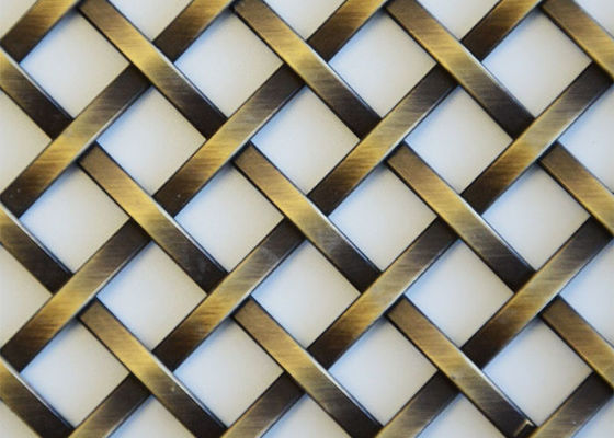 Bronze Metal Dekorasi Arsitektur Woven Wire Mesh