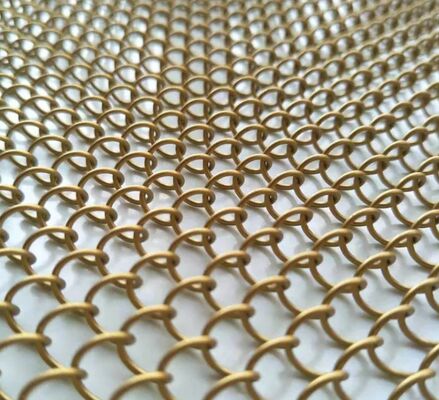 1.0mm Wire Aluminium Wire Mesh Fabric Dekoratif Chain Link Wire Mesh Tirai