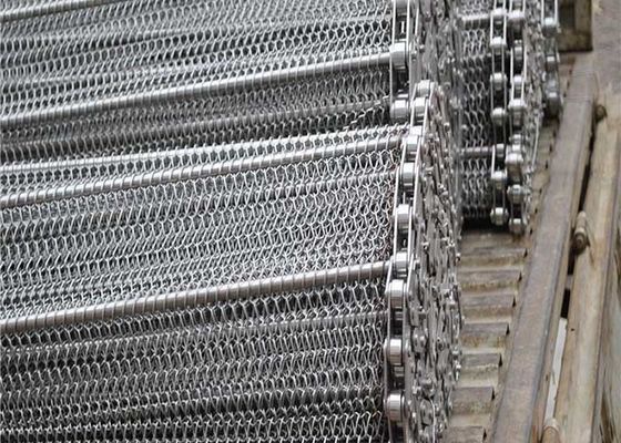 2.8mm Sampai 40mm Spiral Balanced Weave Conveyor Belt 304 Stainless Steel