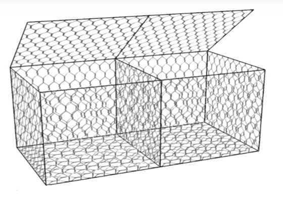 60 × 80mm Woven Gabion Baskets 1mx1mx1m Wire Untuk Kapasitas Beban dan Ketahanan Yang Lebih Tinggi