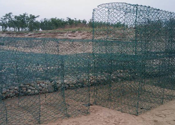 Green PVC Coated Gabion Box 2m-6m Mesh Heksagonal