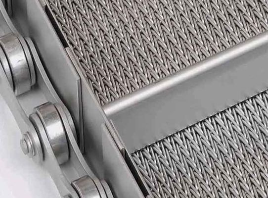 Sabuk Konveyor Logam Tenunan Senyawa 200mm-3000mm Sabuk Konveyor Tali Baja