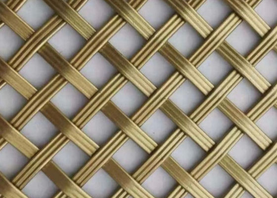 Antique Brass Ss 1mm Woven Wire Mesh Screen Crimped Untuk Proyek Arsitektur