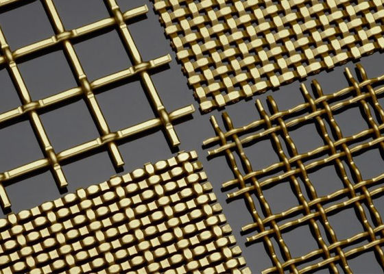 Antique Brass Woven Wire Mesh Diamond Hole Besar Tenun polos