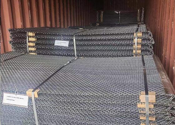 Woven Vibrating Mining Screen Mesh Ukuran 12,5mm Double Crimped