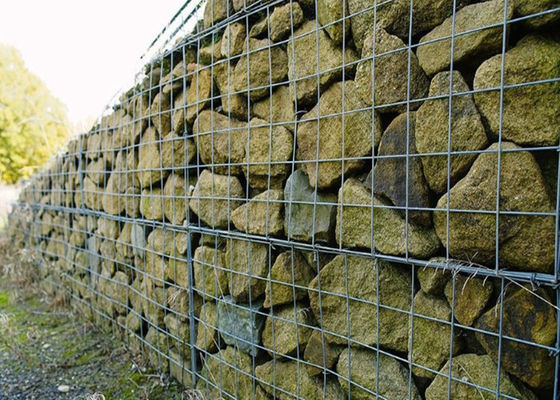 Triple Twist Hexagonal Woven Mesh Fabric Gabion Baskets Hanya Diisi Dengan Batu Alam Untuk Saluran