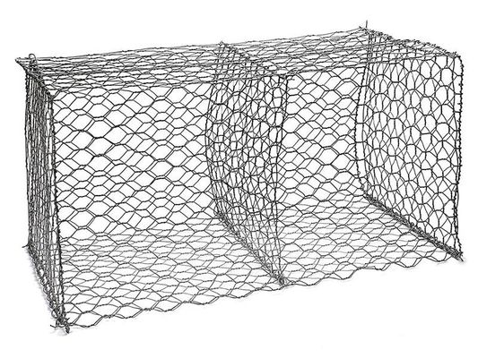 60 × 80mm Woven Gabion Baskets 1mx1mx1m Wire Untuk Kapasitas Beban dan Ketahanan Yang Lebih Tinggi