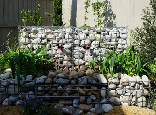 Desain Unik Menciptakan Keranjang Gabion Taman Untuk Tambahan Dekoratif Ke Taman Tempat Parkir
