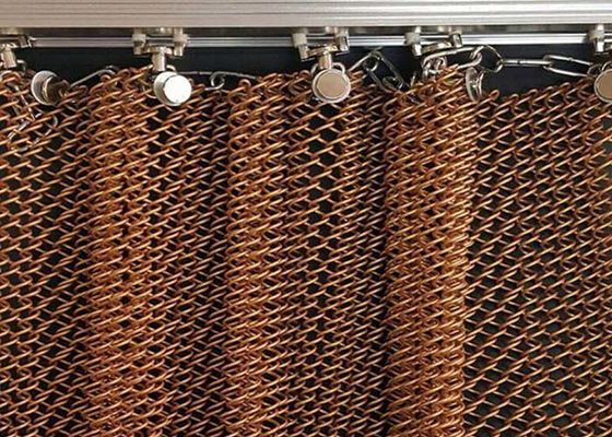 1.0 mm Wire Diameter Aluminium Metal Coil Drapery Curtain Indoor Decorative Mesh Untuk Rumah Dan Hotel