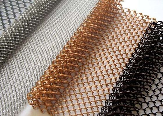 1.0 mm Wire Diameter Aluminium Metal Coil Drapery Curtain Indoor Decorative Mesh Untuk Rumah Dan Hotel