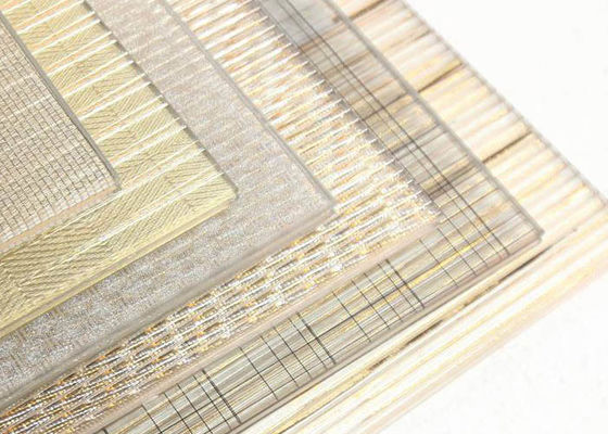 Tembaga 5 mm Ketebalan tahan lama Laminated Glass Mesh untuk bangunan tinggi