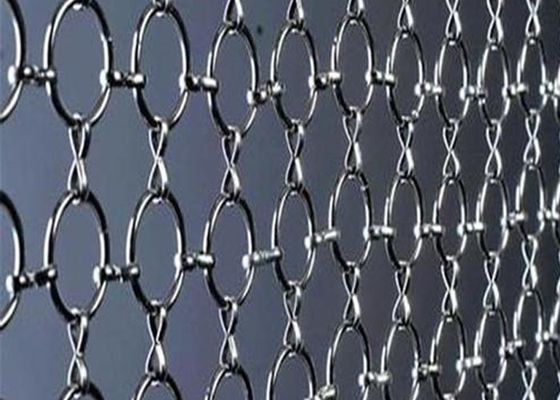 Blue Stainless Steel Ring Mesh Dekoratif Mesh Dengan Wire Diameter 0.5mm-3mm