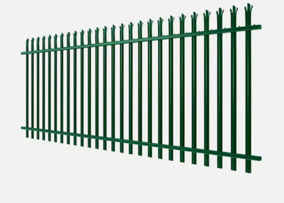 Green Hot Dip Galvanized Triple Point Palisade Fencing Dengan Angle Pale Untuk Keamanan yang Baik