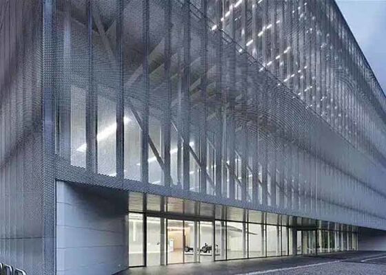 Decorative Hot-dip Galvanized Expanded Metal Mesh Facade Panel with Raised Diamond Pattern and Customizable Openings