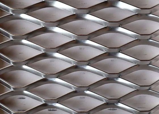 Perak Aluminium Berlian Lubang Dekoratif Ditingkatkan Metal Mesh Untuk Arsitektur Dan Industri