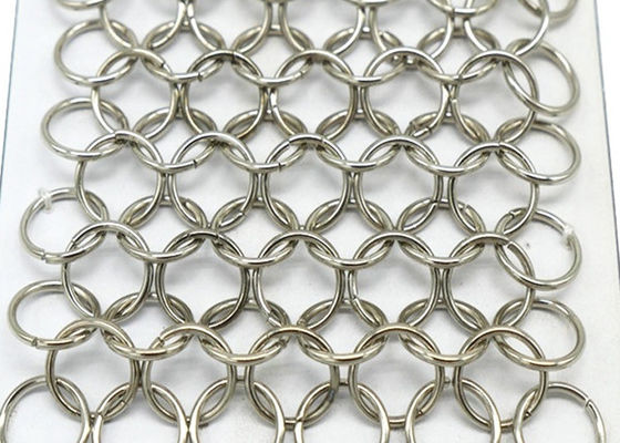 Dia 3mm Chainmail Curtain Dekoratif Ring Metal Mesh Polished