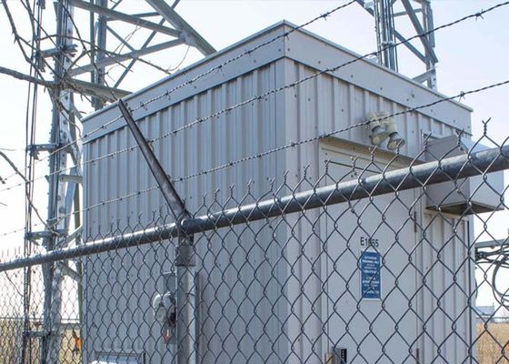 Keamanan Listrik 1,8 M Chain Link Pagar Lapisan Vinyl