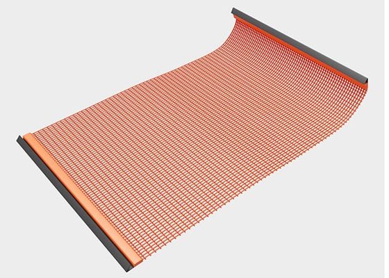 Merah Slotted Las Polyurethane Screen Mesh Dengan Hook