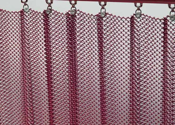 1.0 mm Wire Diameter Aluminium Metal Coil Drapery Curtain Indoor Decorative Mesh Untuk Rumah Dan Hotel