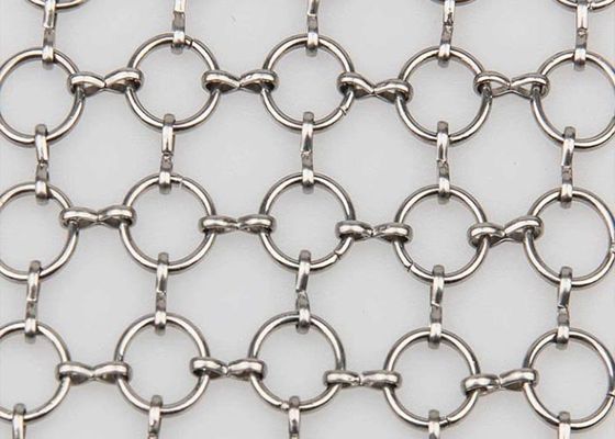 Blue Stainless Steel Ring Mesh Dekoratif Mesh Dengan Wire Diameter 0.5mm-3mm