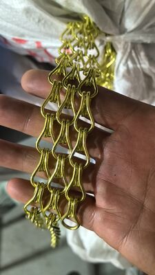 Rantai Kait Aluminium Anodized Tirai Logam dengan Ukuran Kait 1.5x9x17mm dan Finishing Rose Gold