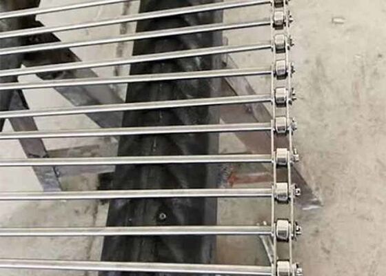 SS314 Rod diperkuat Sintering Furnace Conveyor Belt 1100 derajat C Suhu tinggi